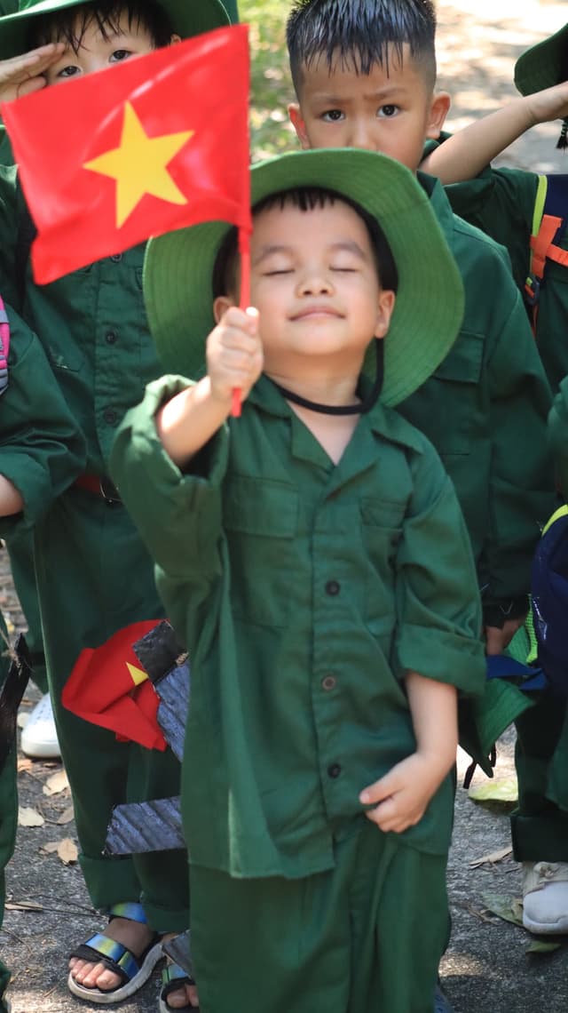 Trò chơi chiến sĩ nhí tại Trường Mầm Non Cỏ Ba Lá