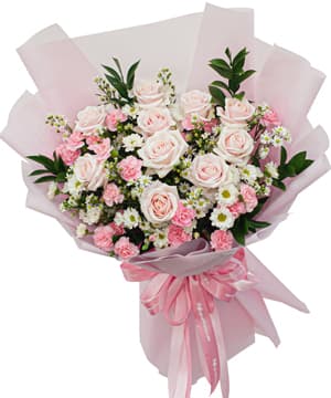 Bó hoa Hồng Pastel Dịu Dàng – hoa tốt nghiệp tại Quy Nhơn