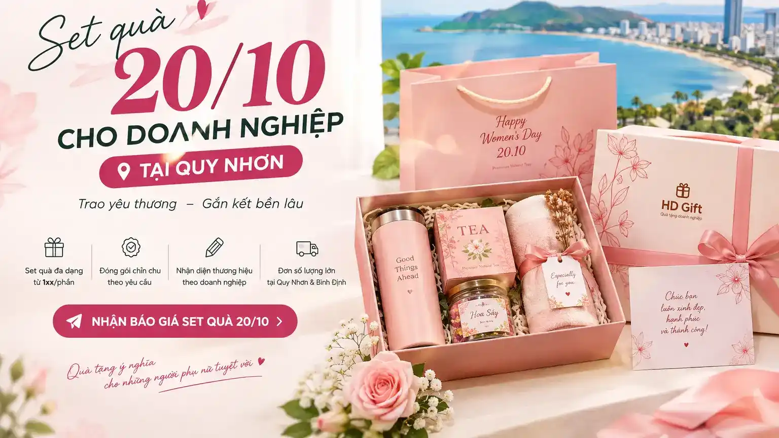 Combo quà 20/10 từ 1xx – Set quà doanh nghiệp tại Quy Nhơn